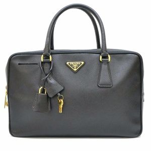 Prada Black Leather Handbag Purse